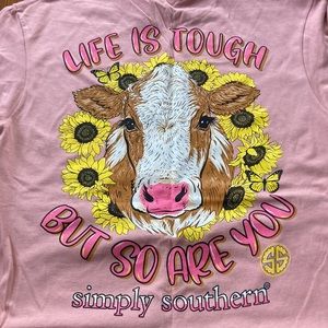 NWT Simply Southern Cow T